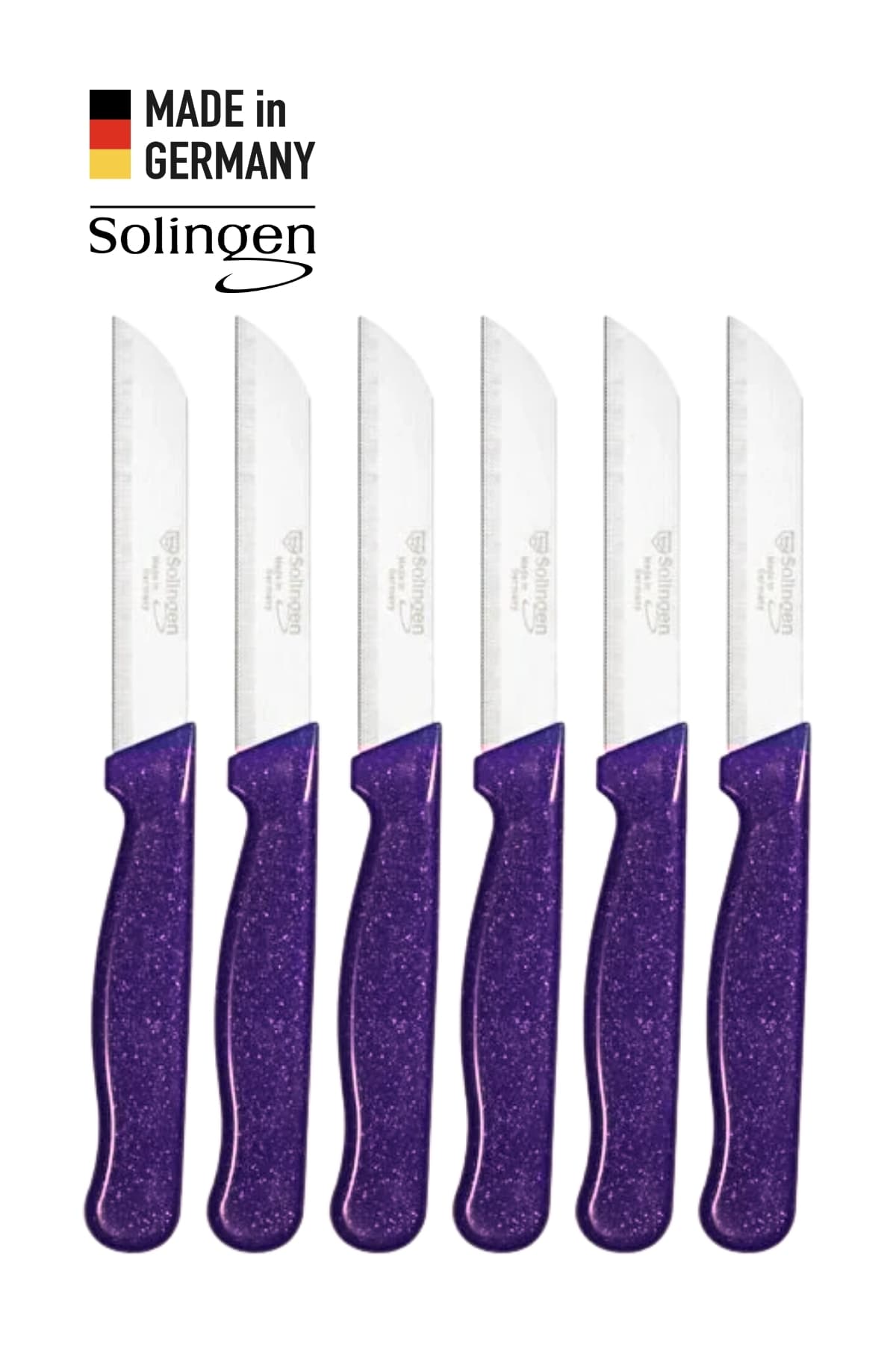 Solingen 6'lı Tırtıklı Simli Mor Meyve Bıçağı