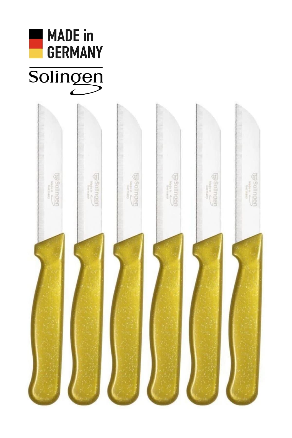 Solingen 6’lı Tırtıklı Simli Gold Meyve Bıçağı