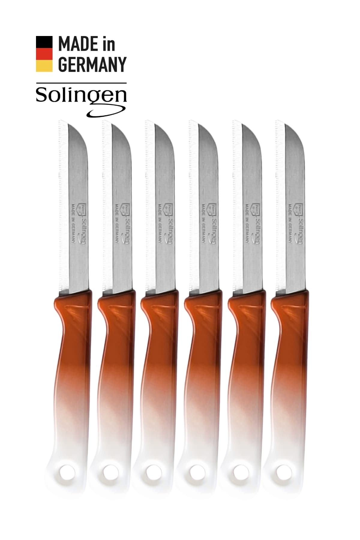 Solingen 6’lı Tırtıklı Geçişli Bakır Meyve Bıçağı
