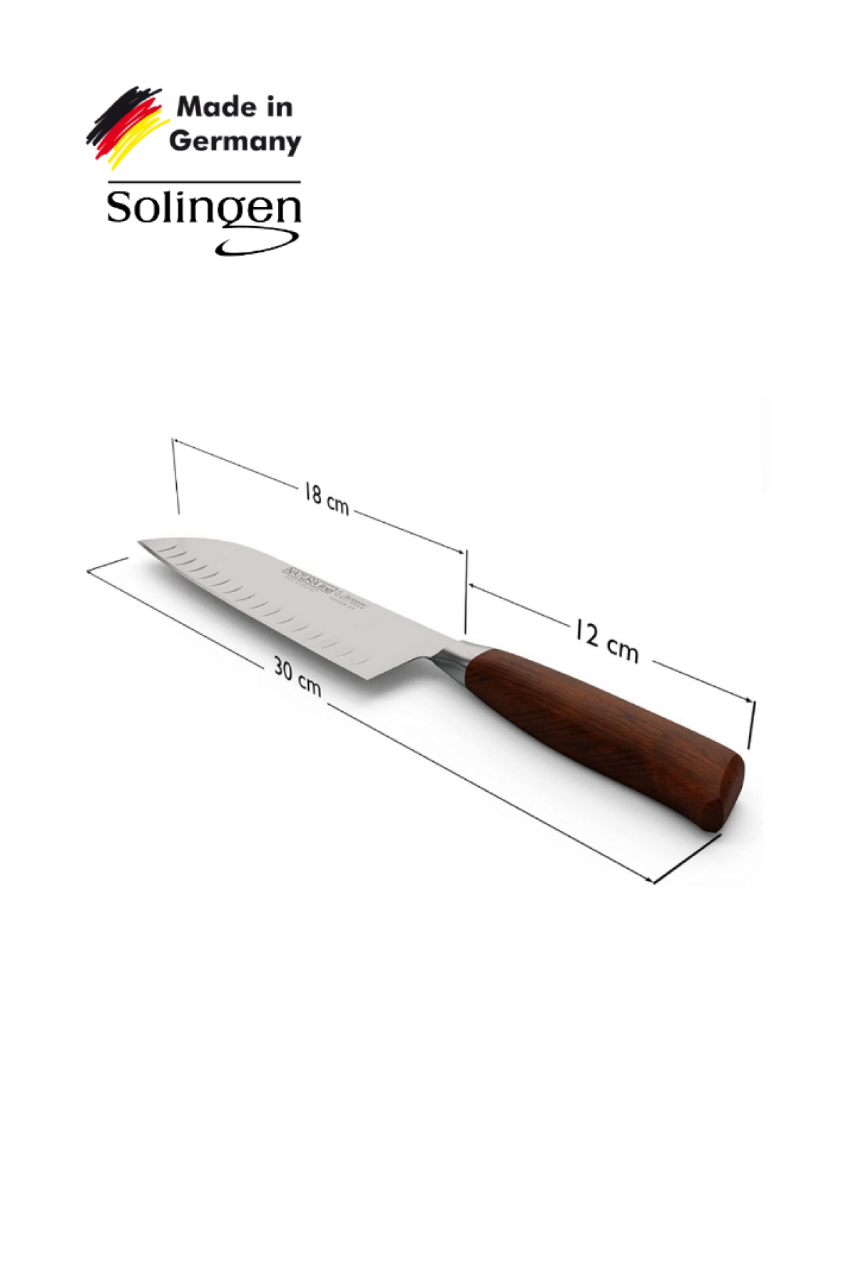 Solingen Burgvogel Naturaline 18 cm Kanallı Santoku Bıçağı