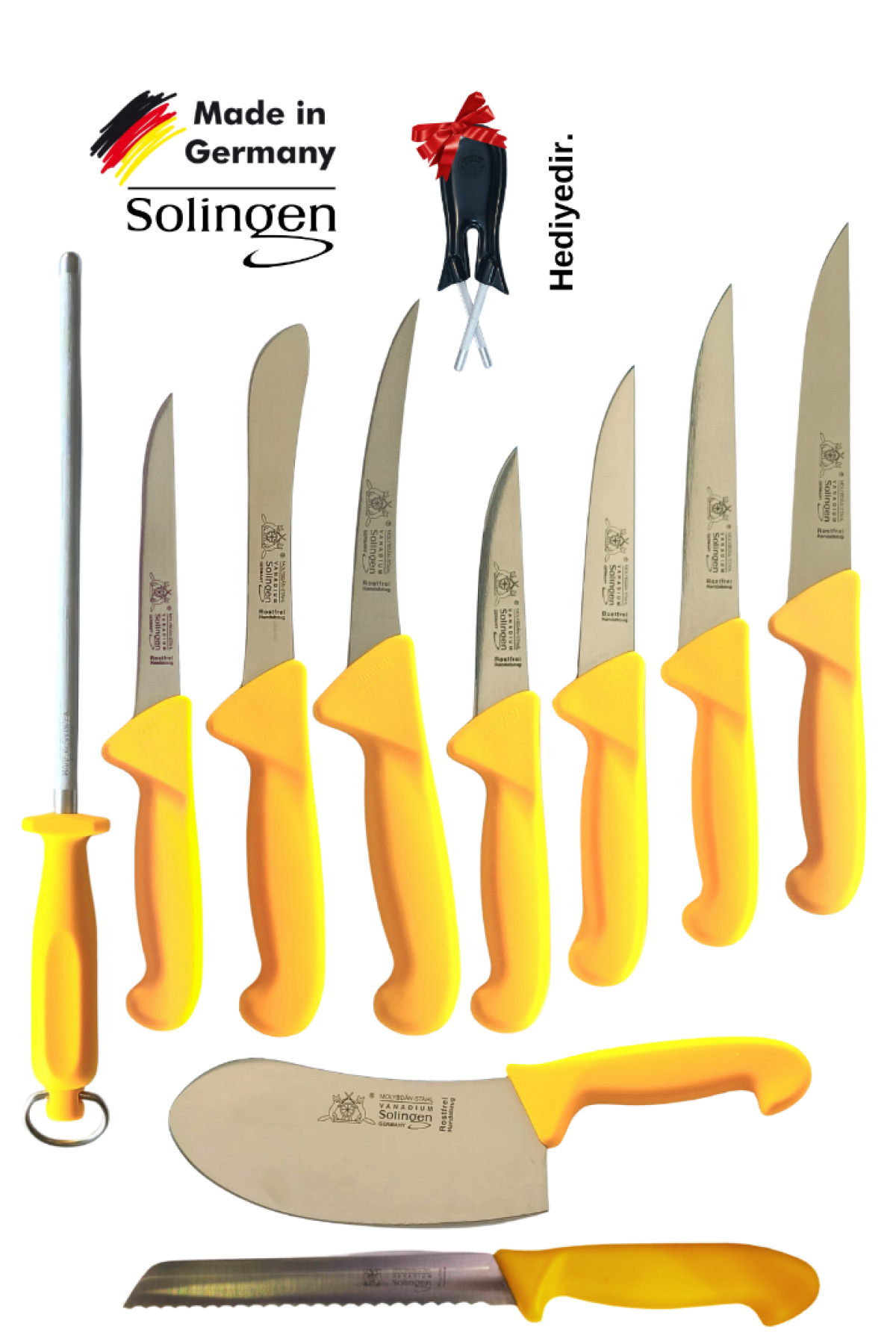 Solingen Max Melchior 10'lu Kasap Bıçağı Seti (Hediyeli)