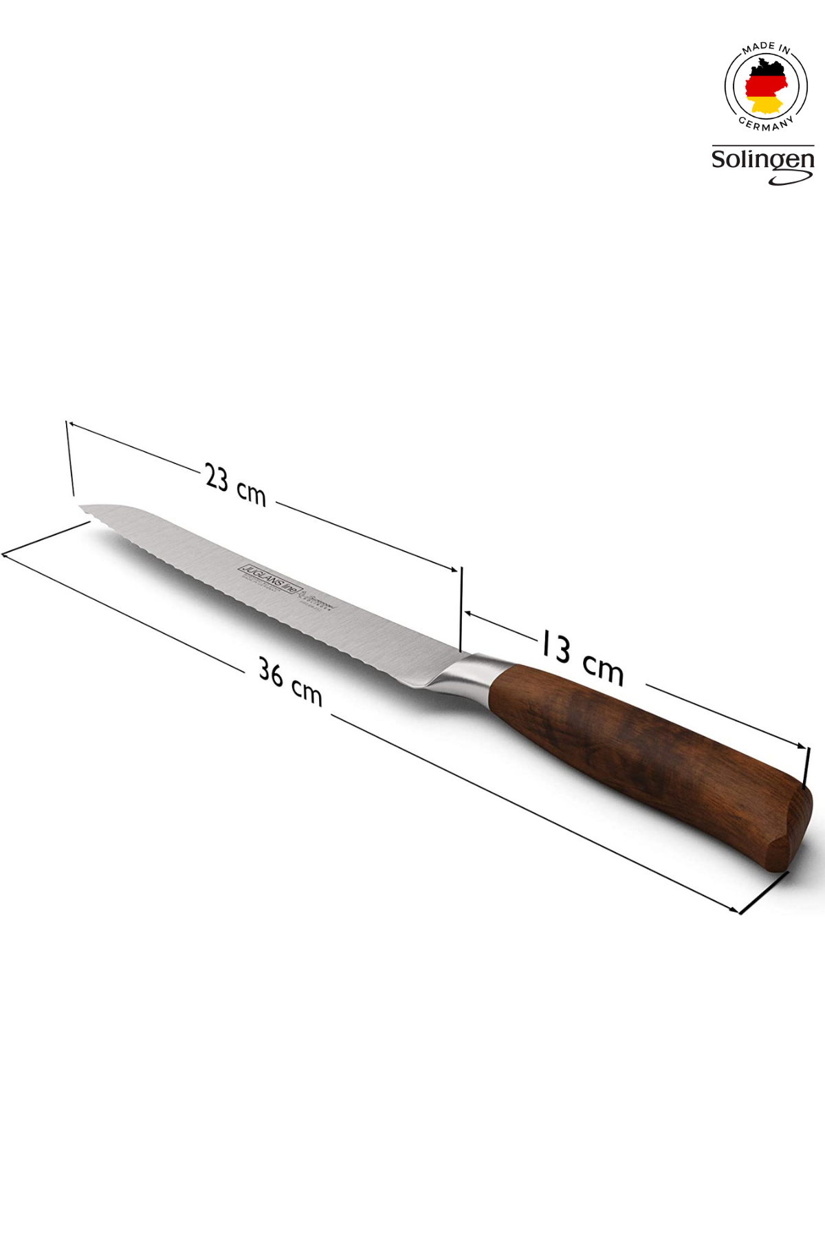 Solingen Burgvogel JuglansLine Ceviz Sap 22cm Ekmek Bıçağı